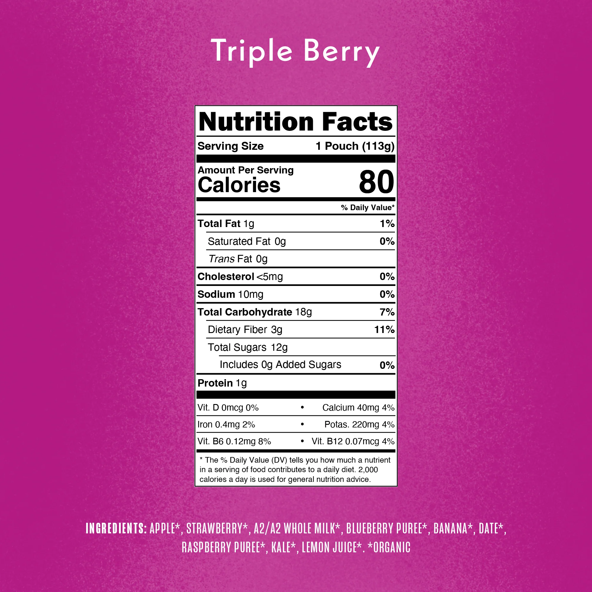 A2/A2 Whole Milk Shake Triple Berry - Image 3