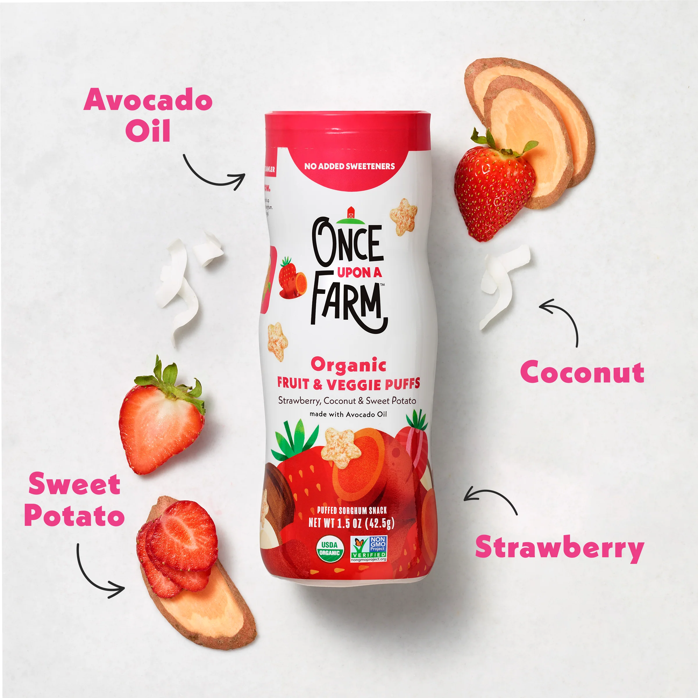 Strawberry, Coconut & Sweet Potato Puffs, 6ct - Image 4