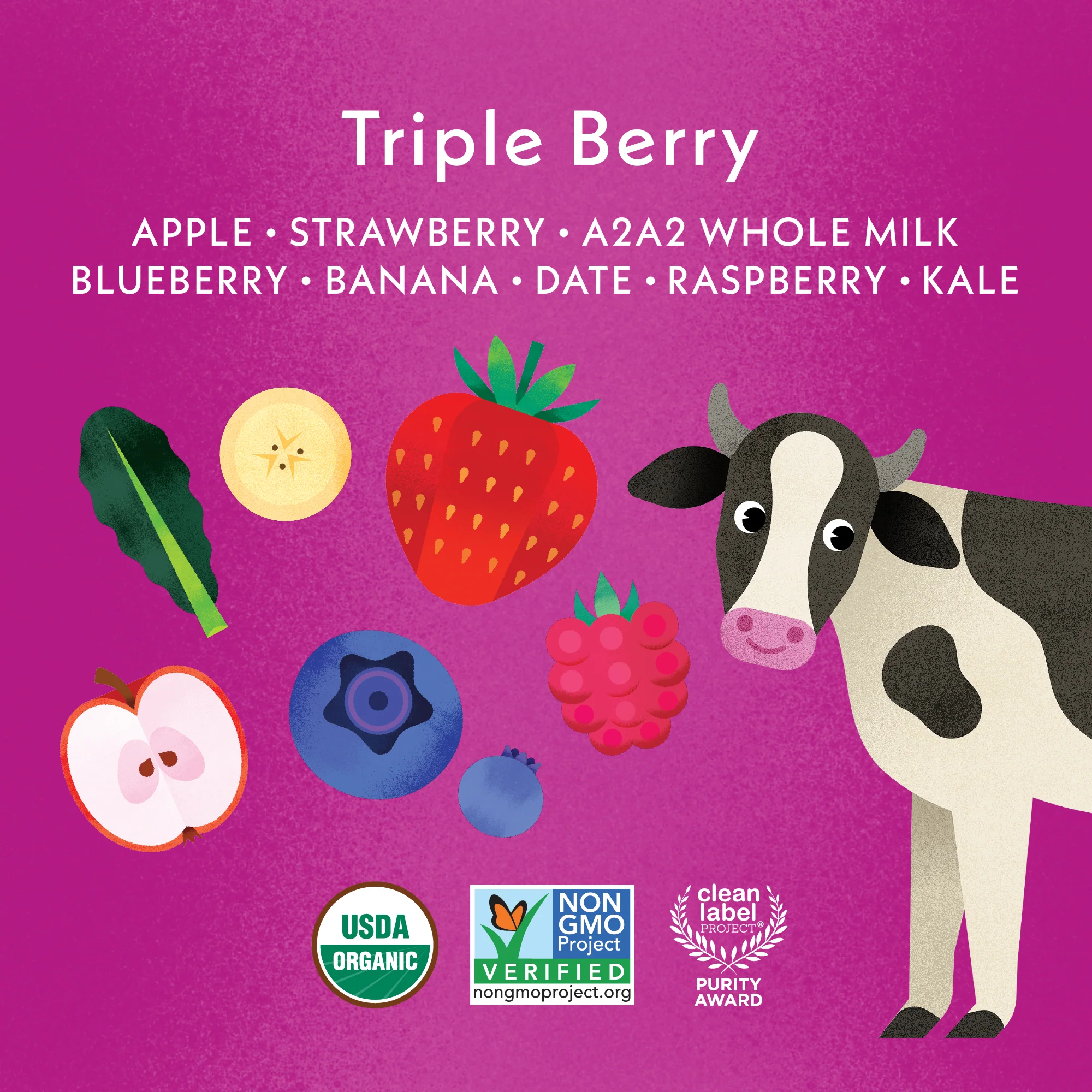 A2/A2 Whole Milk Shake Triple Berry - Image 4